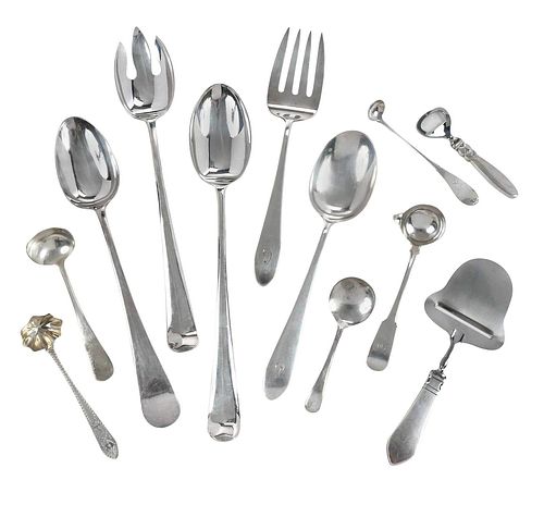 12 PIECES ASSORTED SILVER