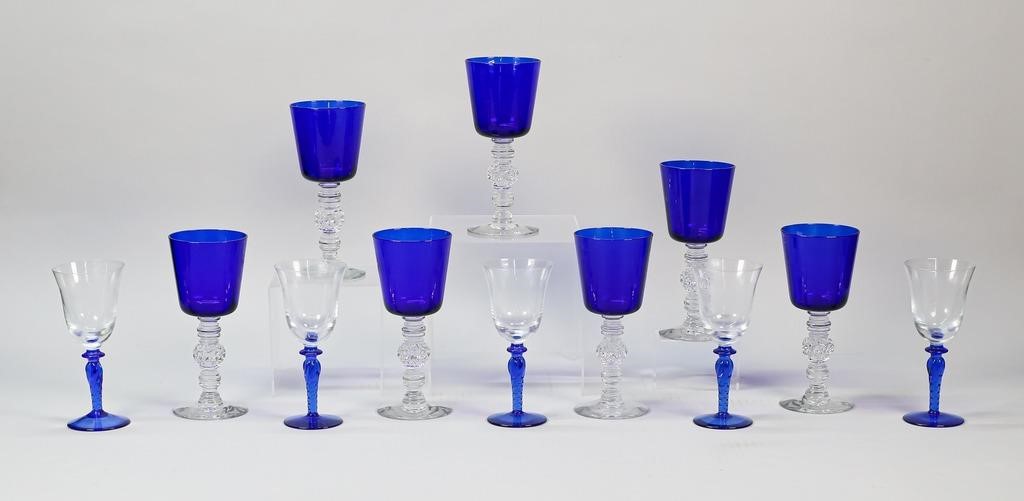 12 PIECES COBALT TO CLEAR STEMWARE2