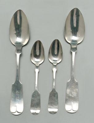 12 pieces coin silver flatware: six