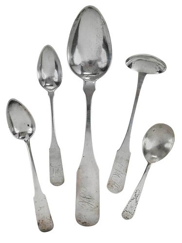 12 PIECES EARLY COIN SILVER