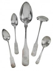 12 PIECES EARLY COIN SILVER FL