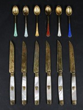 12 PIECES VERMEIL SILVER FLATW