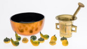 12 PLACECARDS, LACQUER BOWL &A