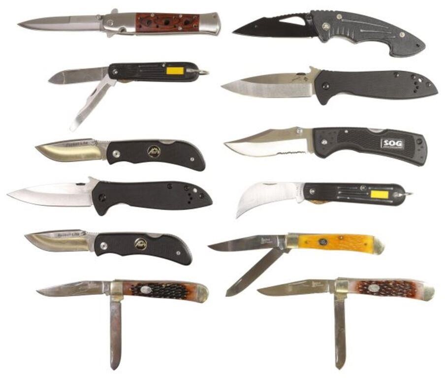 (12) POCKET KNIVES, M TECH, KERSHAW