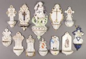 (12) PORCELAIN HOLY WATER FONT