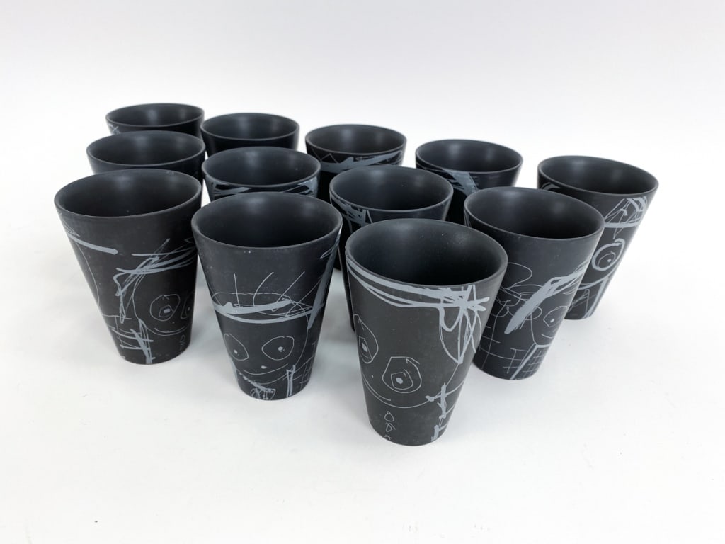 (12) POUL PAVA DANISH CERAMIC MUGS,
