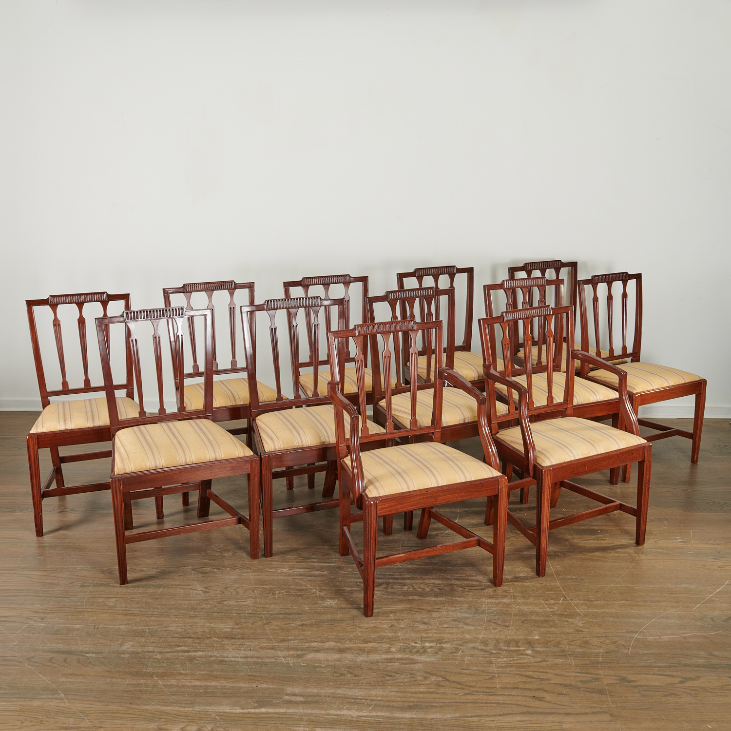 (12) REGENCY MAHOGANY DINING CHAIRS