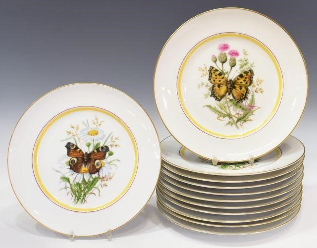12) ROYAL BAYREUTH FLORAL BUTTERFLY