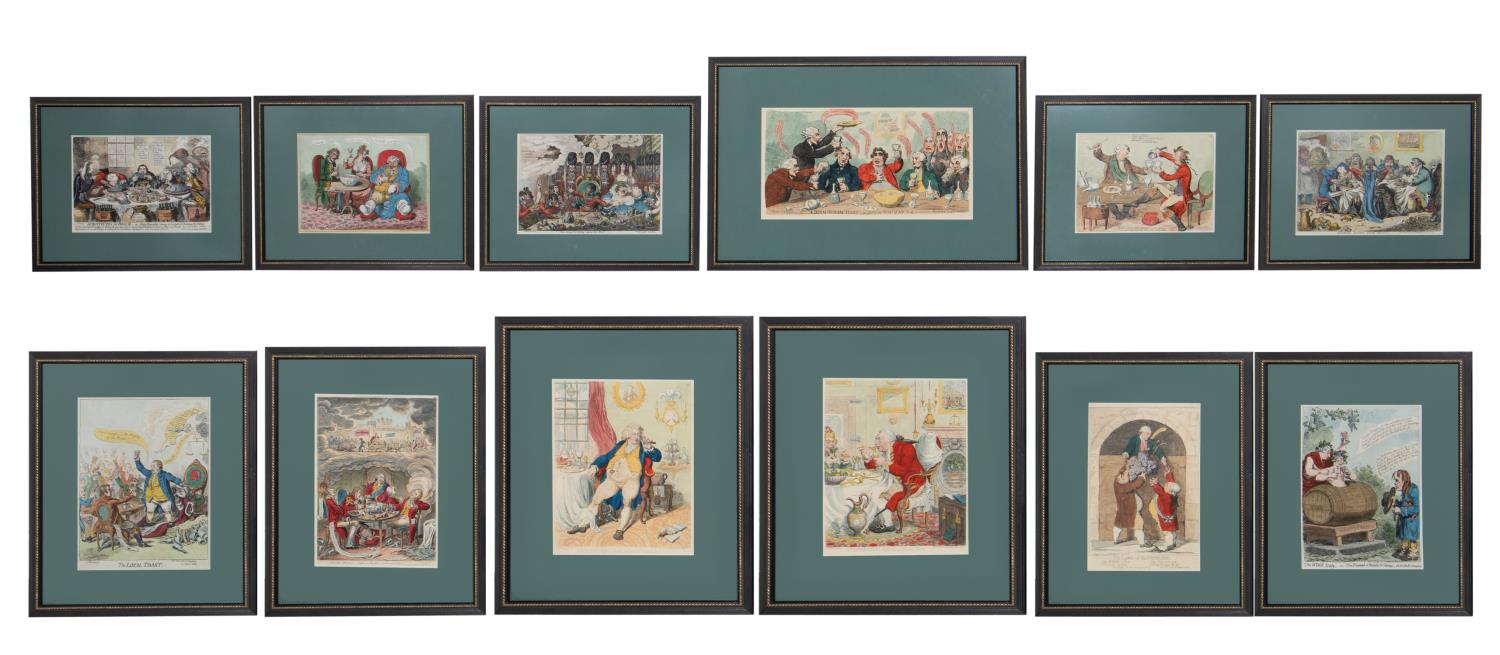 12 SATIRICAL ETCHINGS AFTER JAMES
