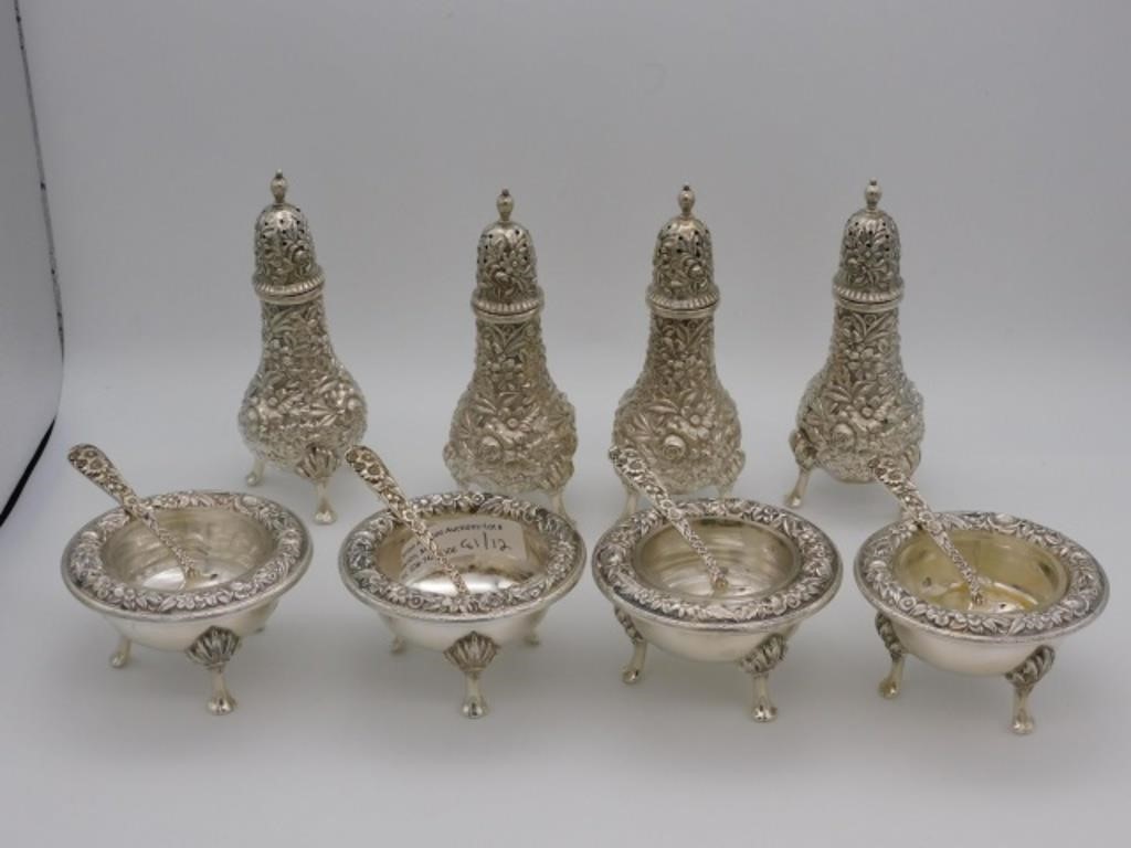 (12) SILVER PIECES: 4 PAIRS OF KIRK