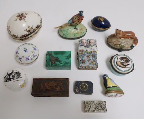 12 SMALL BOXES9 Porcelain , 1