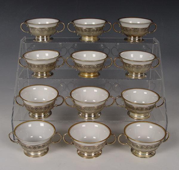 12 STERLING CREAM SOUP CUP