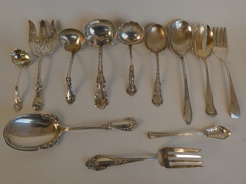 12 STERLING SERVING PIECESLot 12