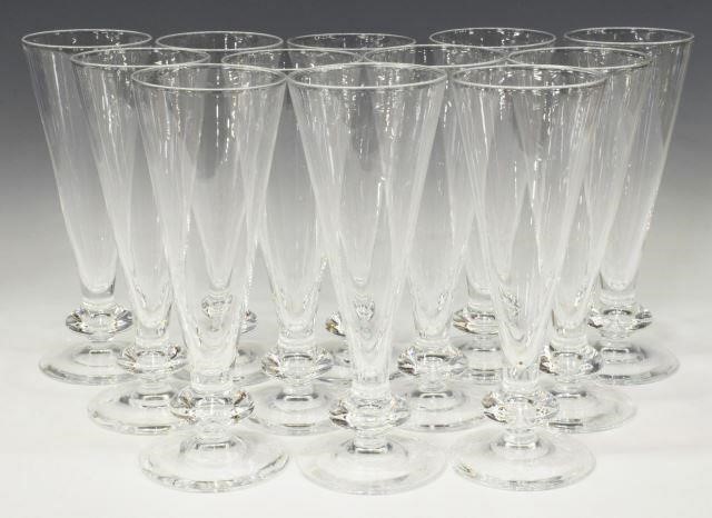 (12) STEUBEN 'TRUMPET' GLASS