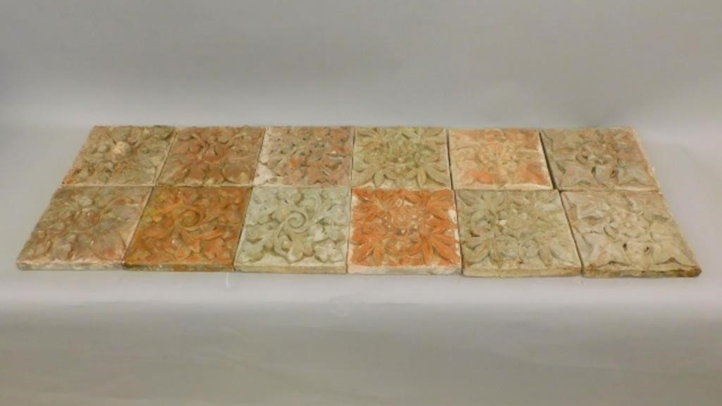 (12) TERRACOTTA ARCHITECTURAL TILES