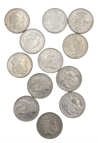 12 UNCIRCULATED MORGAN SILVER