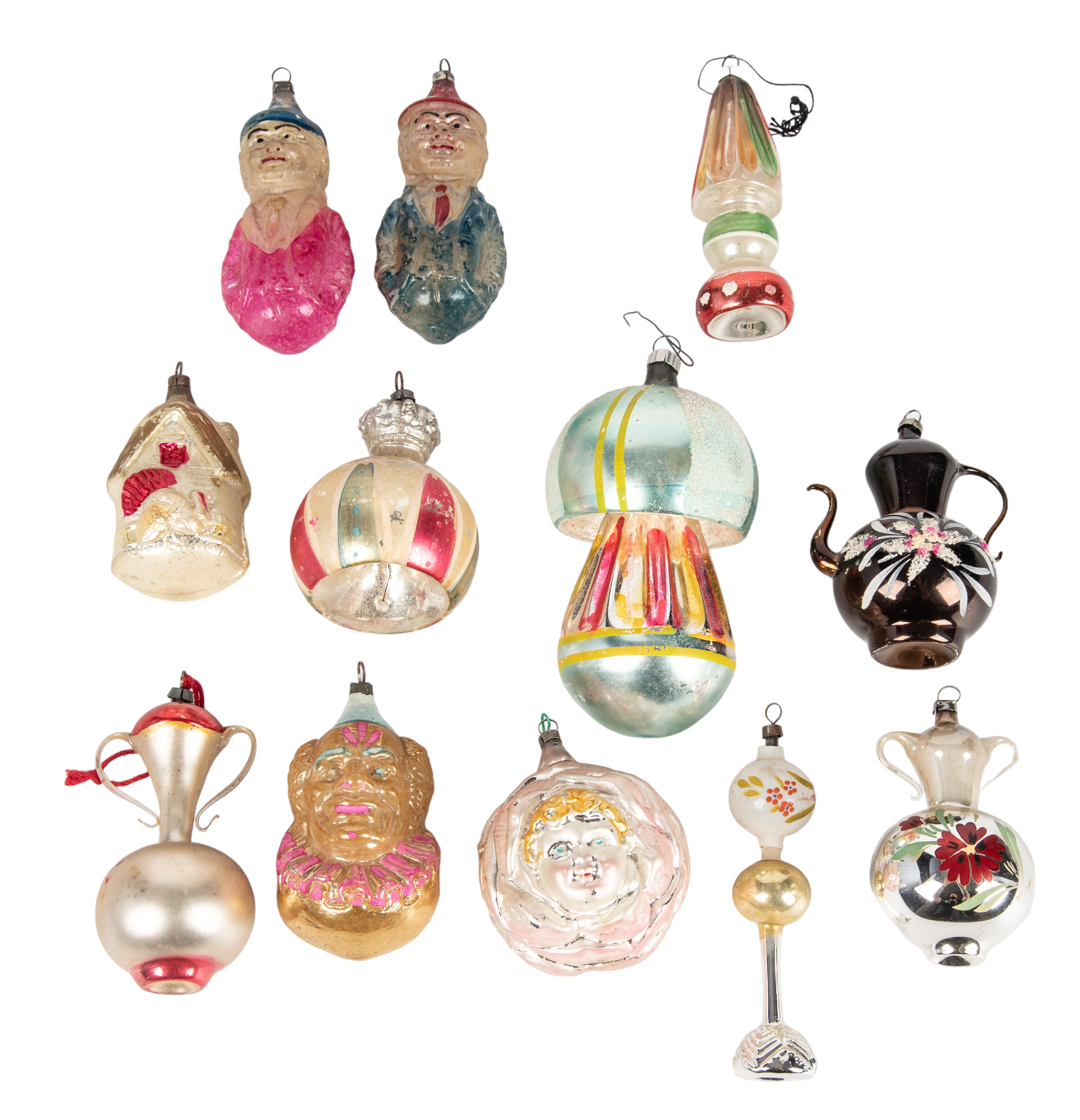 (12) Vintage blown glass figural