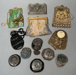 12 vintage mesh bags and a ladies