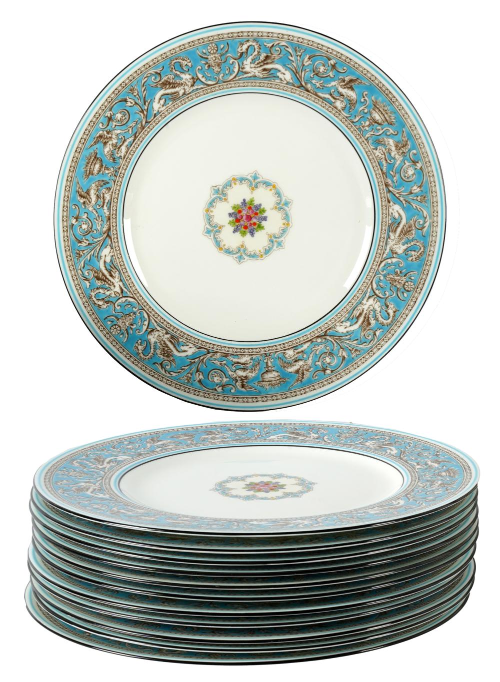 12 WEDGWOOD "FLORENTINE" BONE CHINA