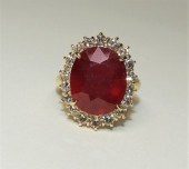 12.03CT RUBY DIAMOND & 14K YEL