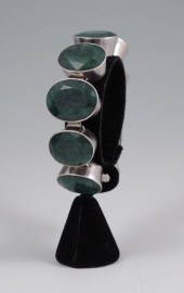 124 CT EMERALD BRACELET: Sterl
