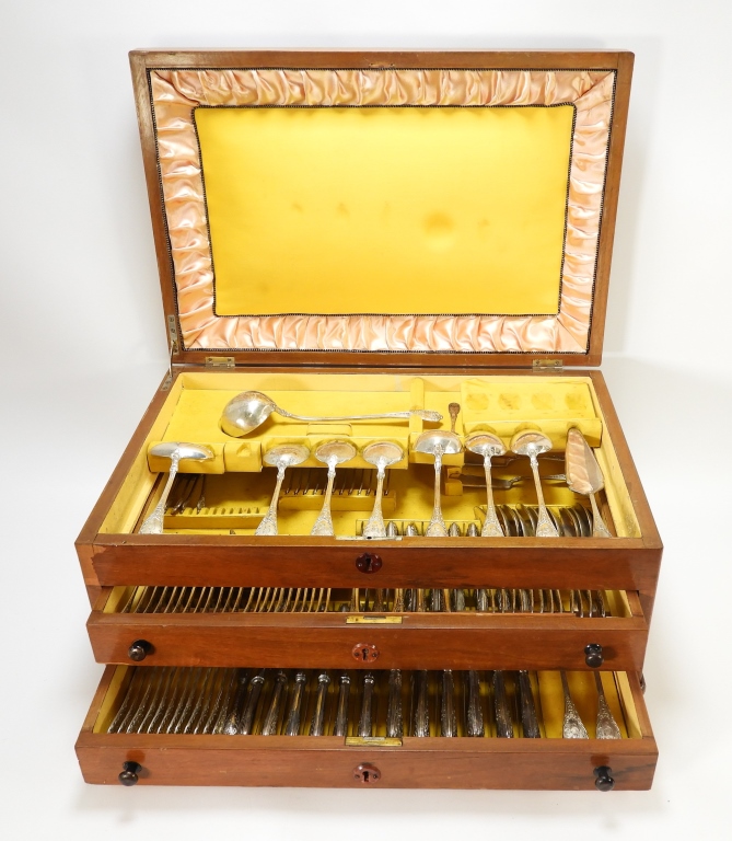 125PC GERMAN SILVER FLATWARE SET