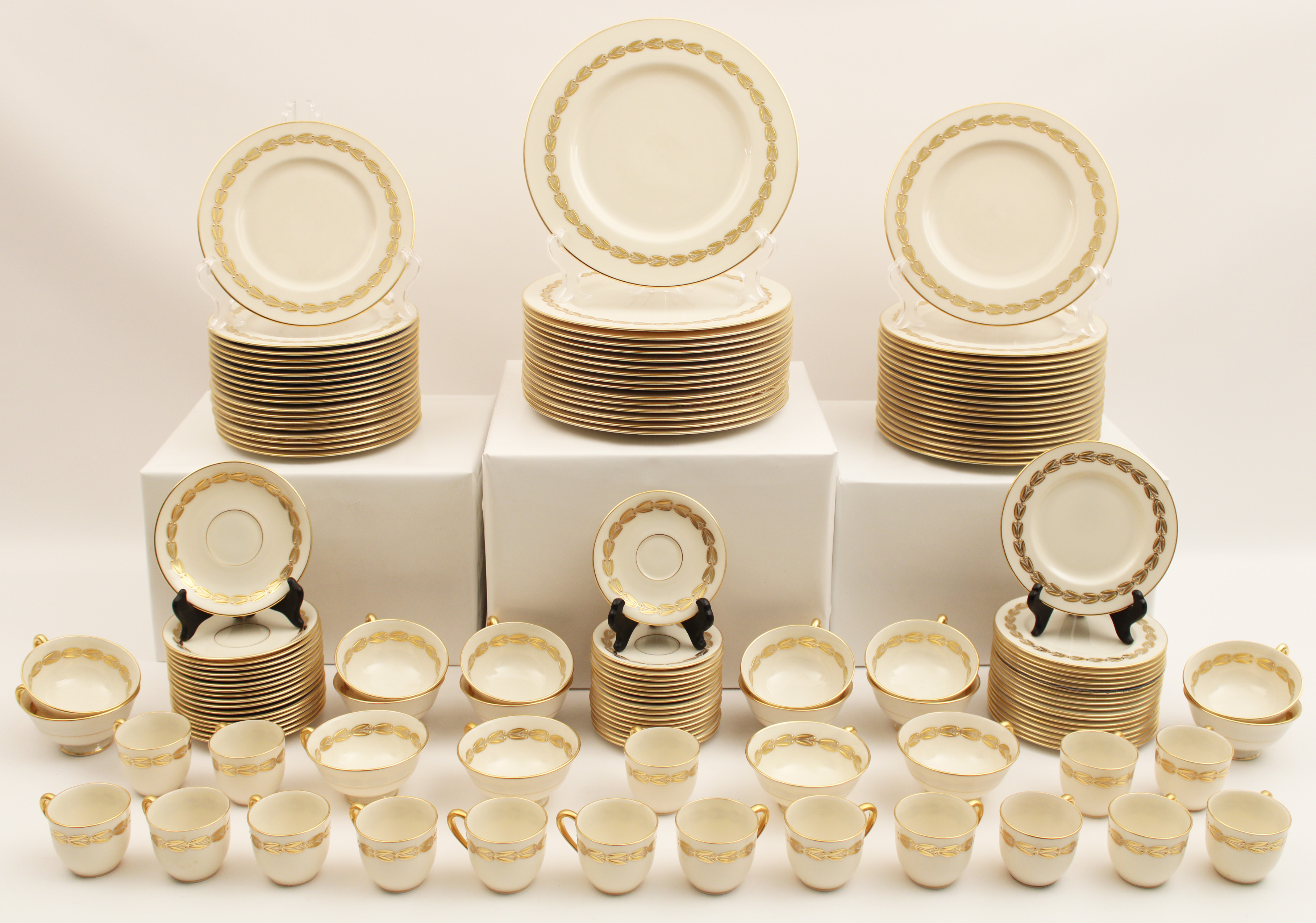 128 + PC. BONE CHINA GOLD RIMMED