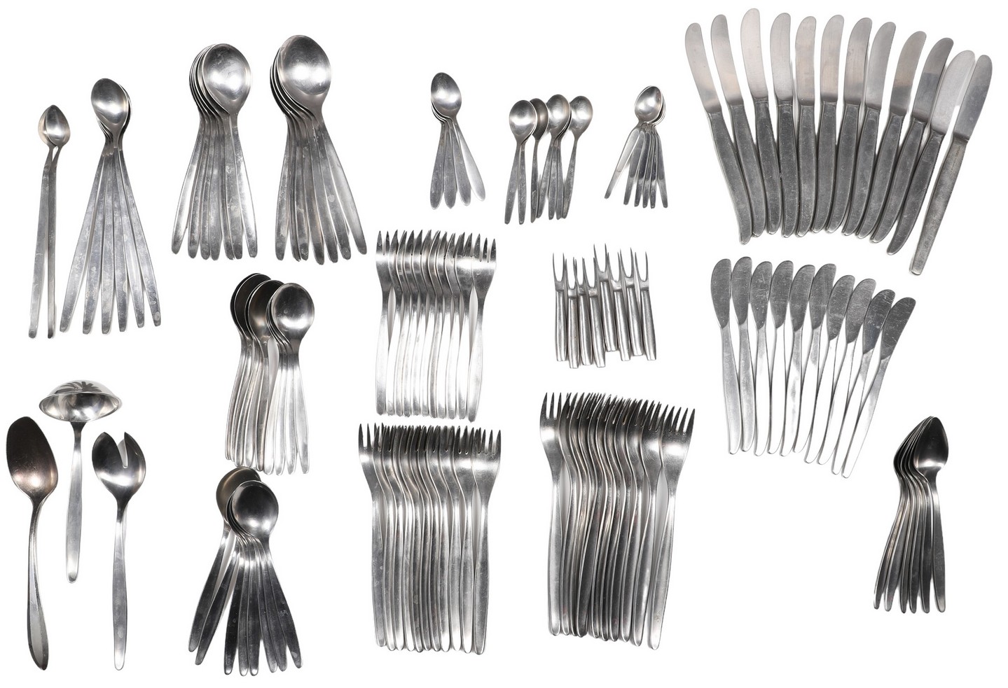(128) Pcs stainless steel flatware,
