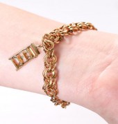 12K GF BYZANTINE BRACELET W/ C