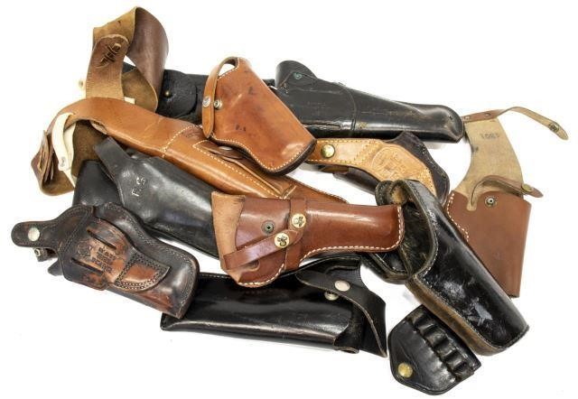12)LEATHER PISTOL HOLSTERS,