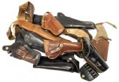 12)LEATHER PISTOL HOLSTERS, BO