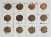 12PC. 1820-1837 LARGE CENT COI