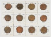 12PC. 1846-1851 LARGE CENT COI