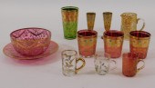 12PC MOSER ENAMELED CRANBERRY
