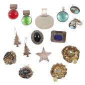 12PC MOSTLY STERLING EARRING A