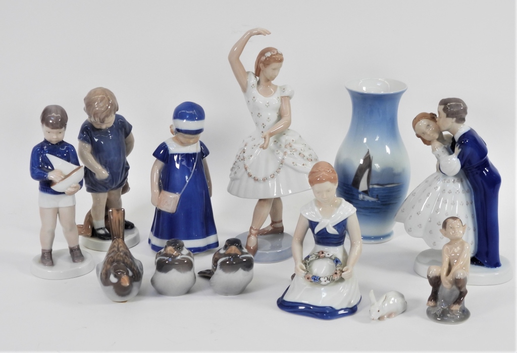 12PC ROYAL COPENHAGEN B&G PORCELAIN