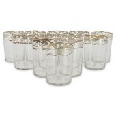 (12PC) STERLING OVERLAID GLASS