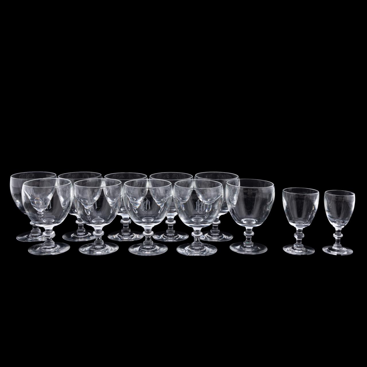 12PC, STEUBEN GLASS MIXED-PATTERN