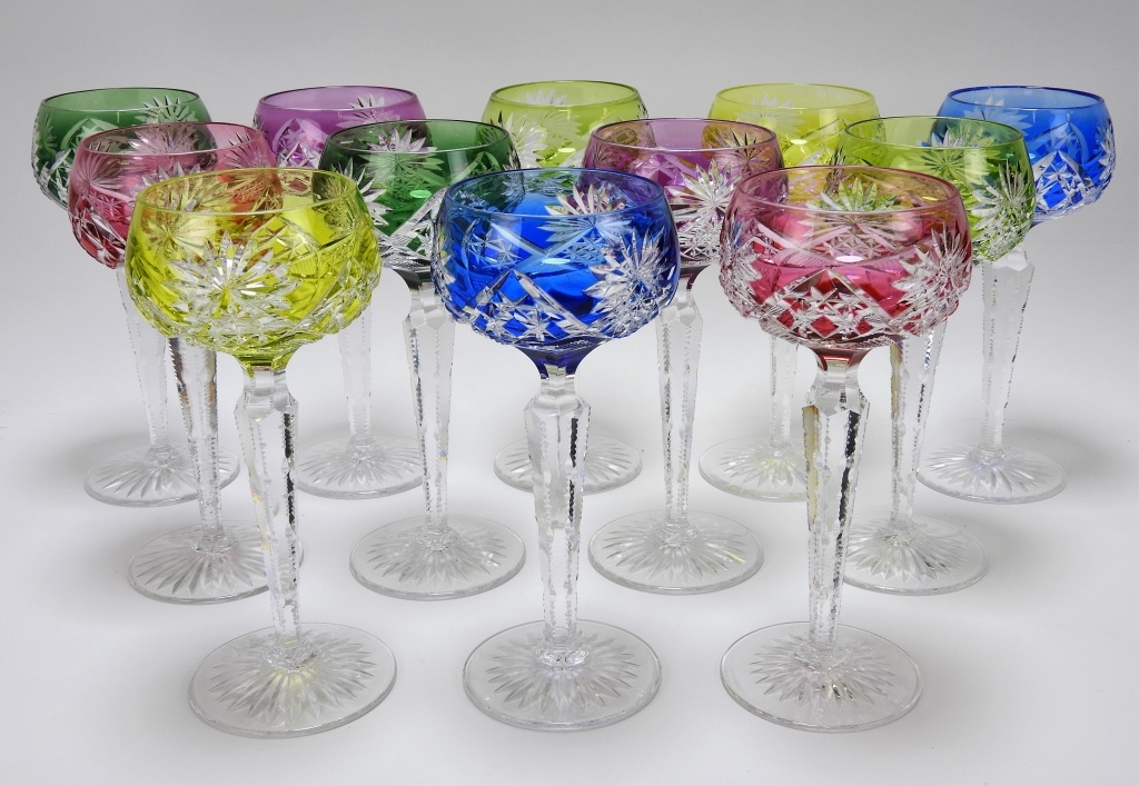 12PC VAL ST. LAMBERT CUT CRYSTAL