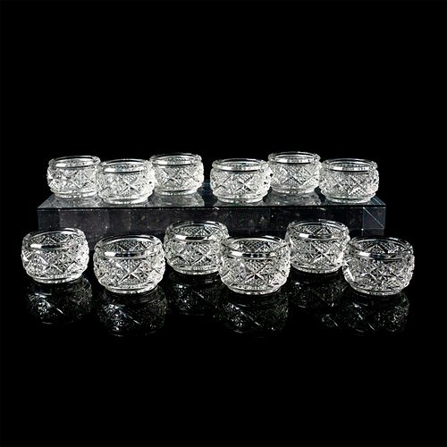 12PC VINTAGE GLASS OPEN SALT