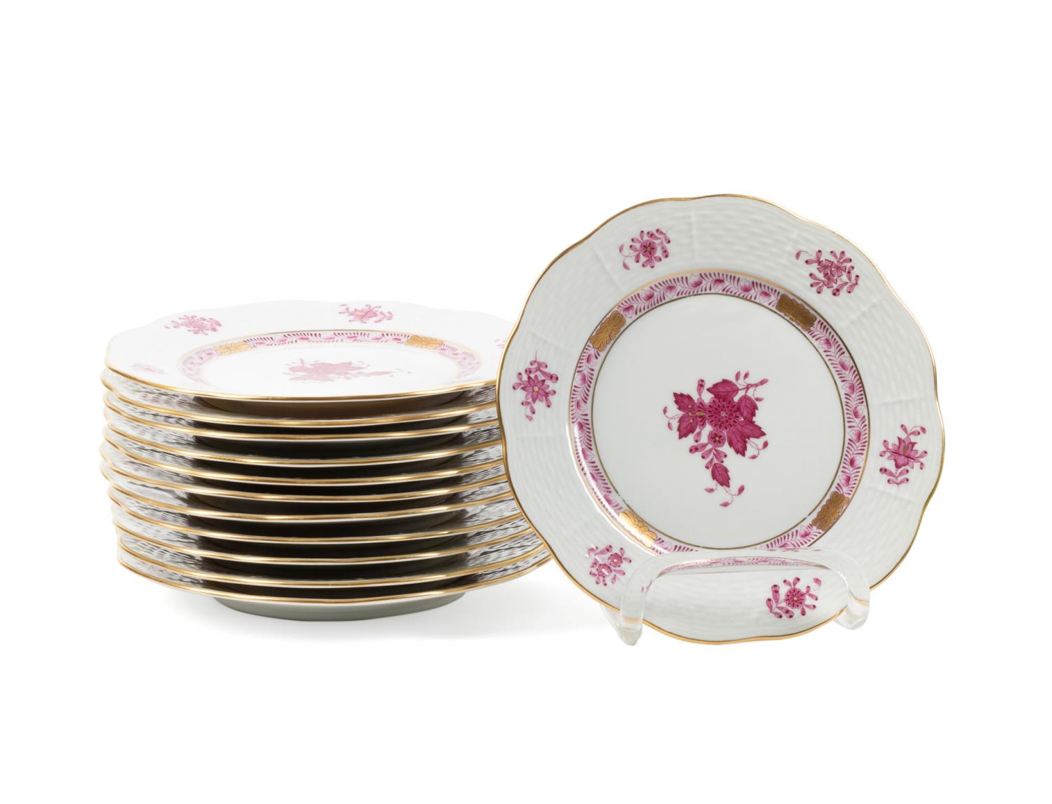 12PCS HEREND 'CHINESE BOUQUET'