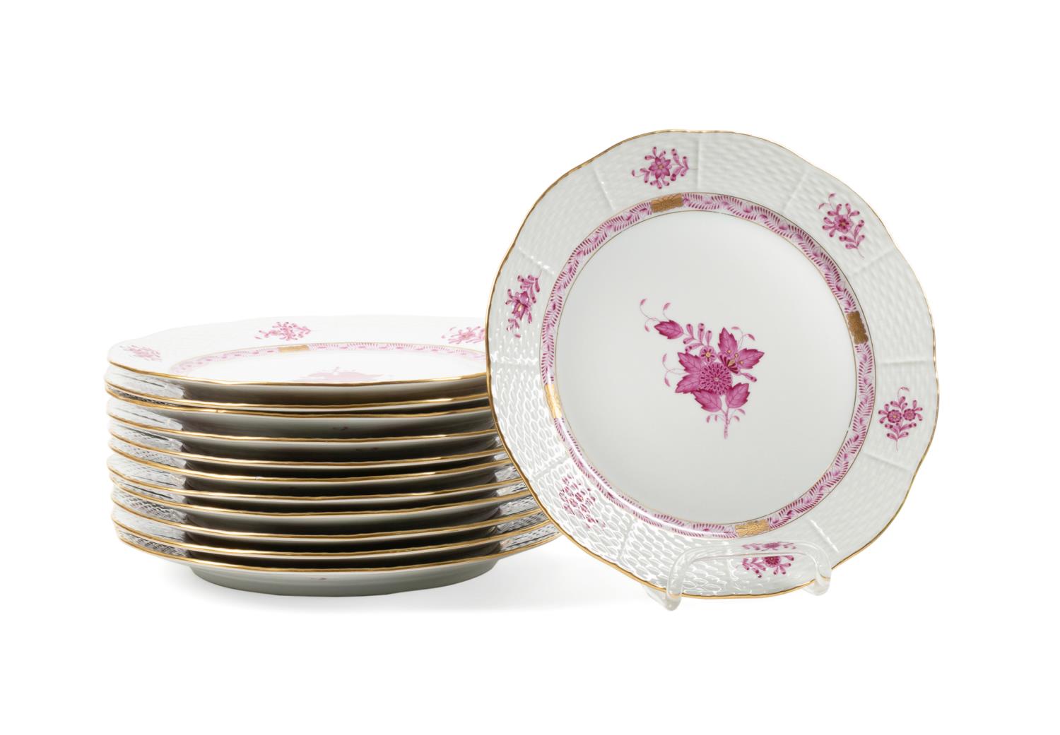 12PCS HEREND 'CHINESE BOUQUET'