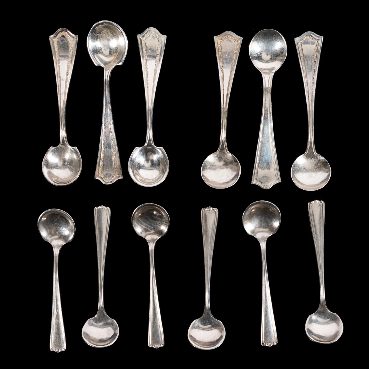 12PCS STERLING SILVER SALT