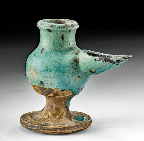 12TH C. ISLAMIC POTTERY OIL LAMP
