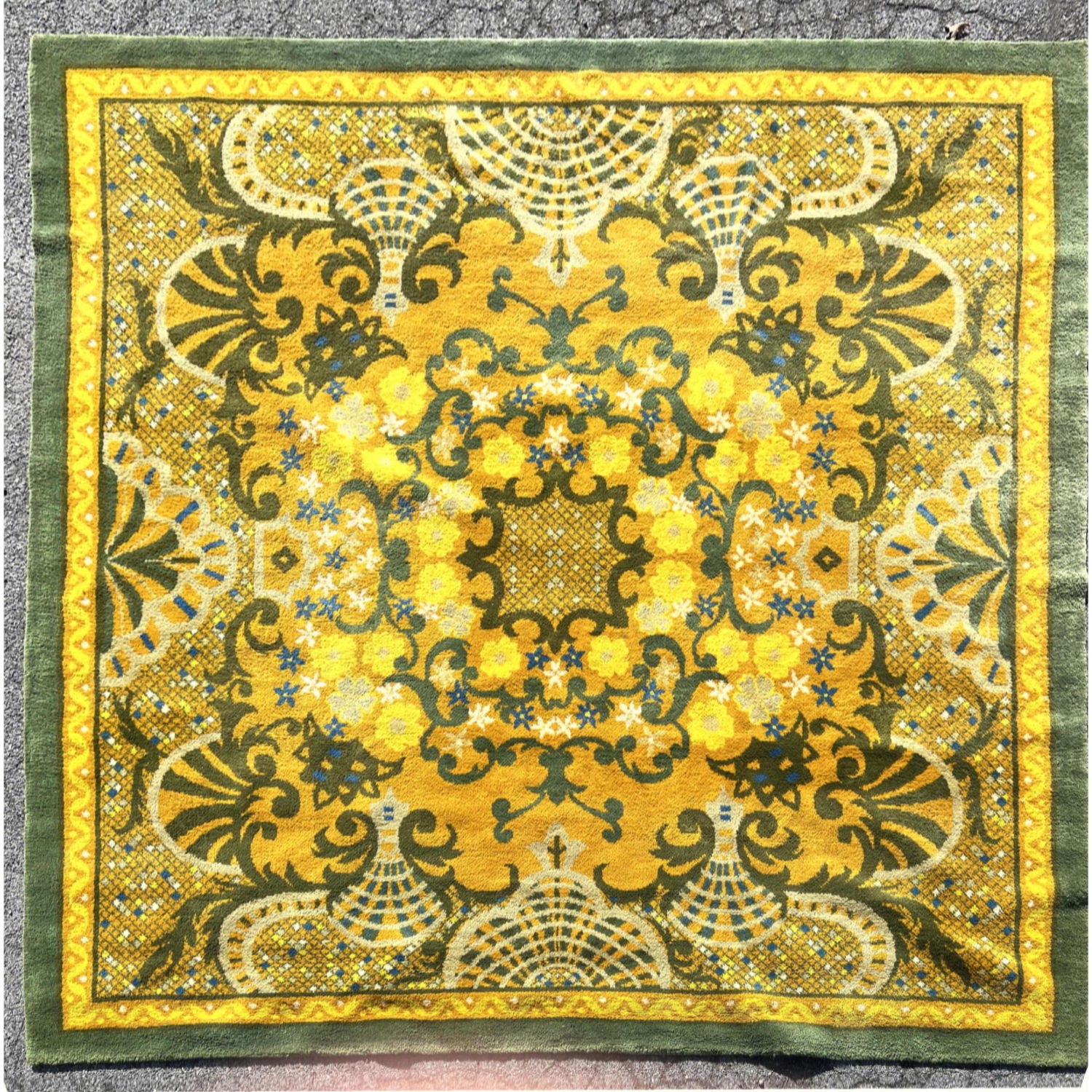 12x12 Green and yellow plush