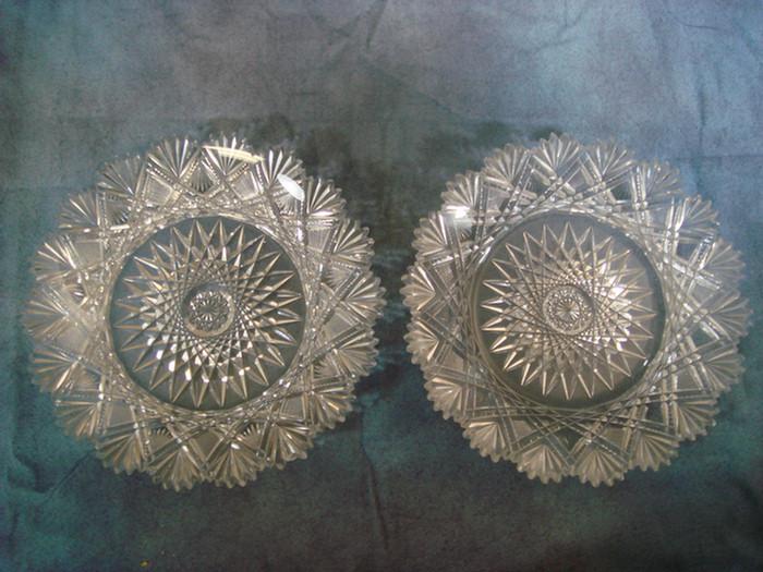 13 American brilliant cut glass