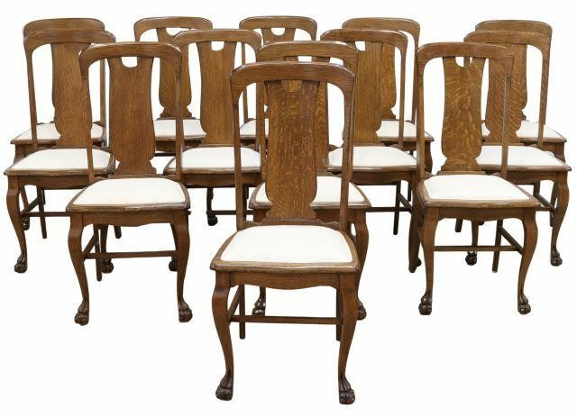 (13) AMERICAN OAK UPHOLSTERED