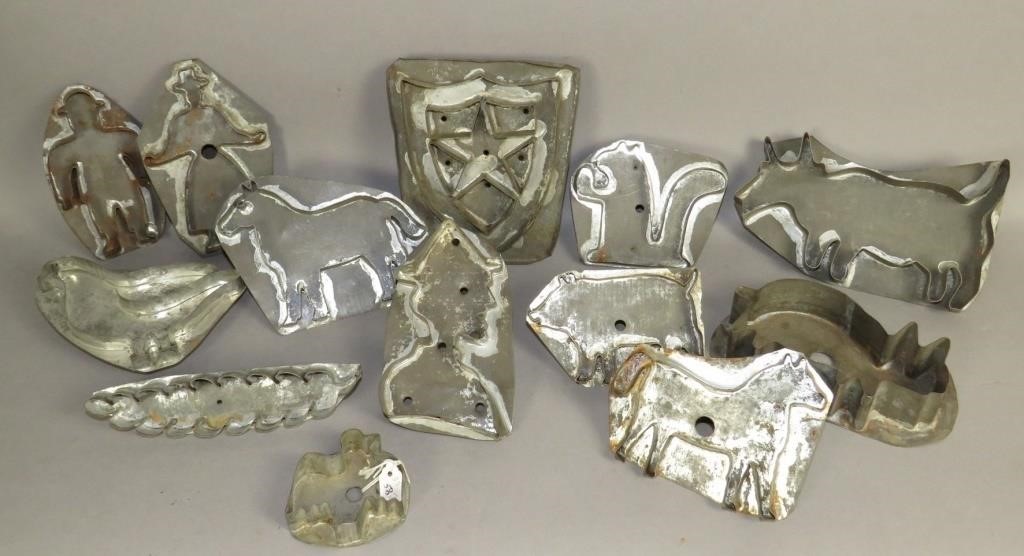 13 ASSORTED EARLY TIN FIGURAL