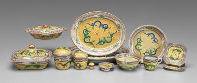 13 Chinese export serving pieces: