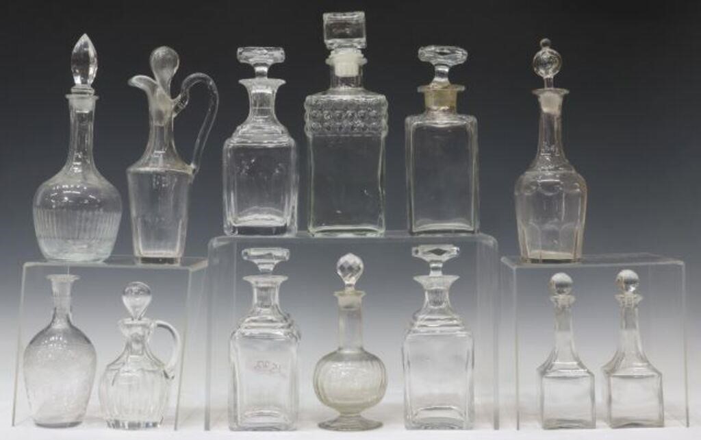 (13) COLORLESS CUT GLASS &
